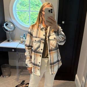 Plaid Button-Up Jacket
